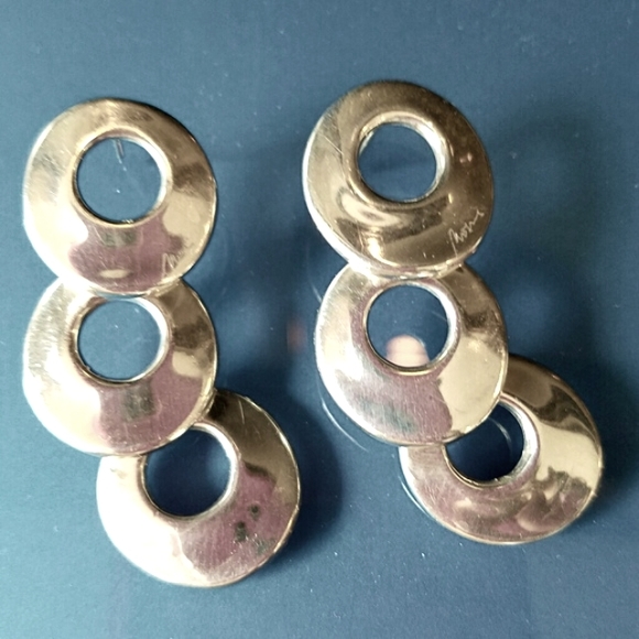 MayaMor Israel Geometric Sterling Silver Vintage Earring